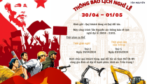 THÔNG BÁO LỊCH NGHỈ LỄ 30/04 - 1/05